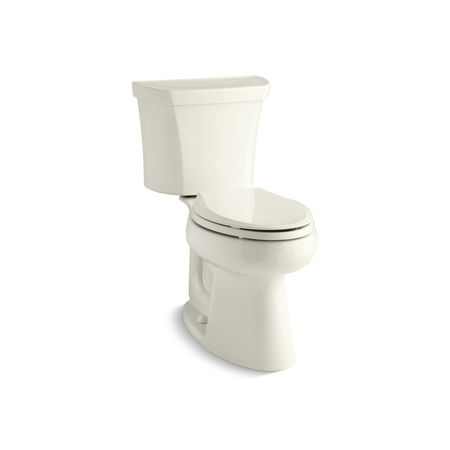 KOHLER Elongated 1.6 GPF Chair Height Toilet W/ Right-Hand Trip Lever, 1.6 gpf, Biscuit 3979-RA-96
